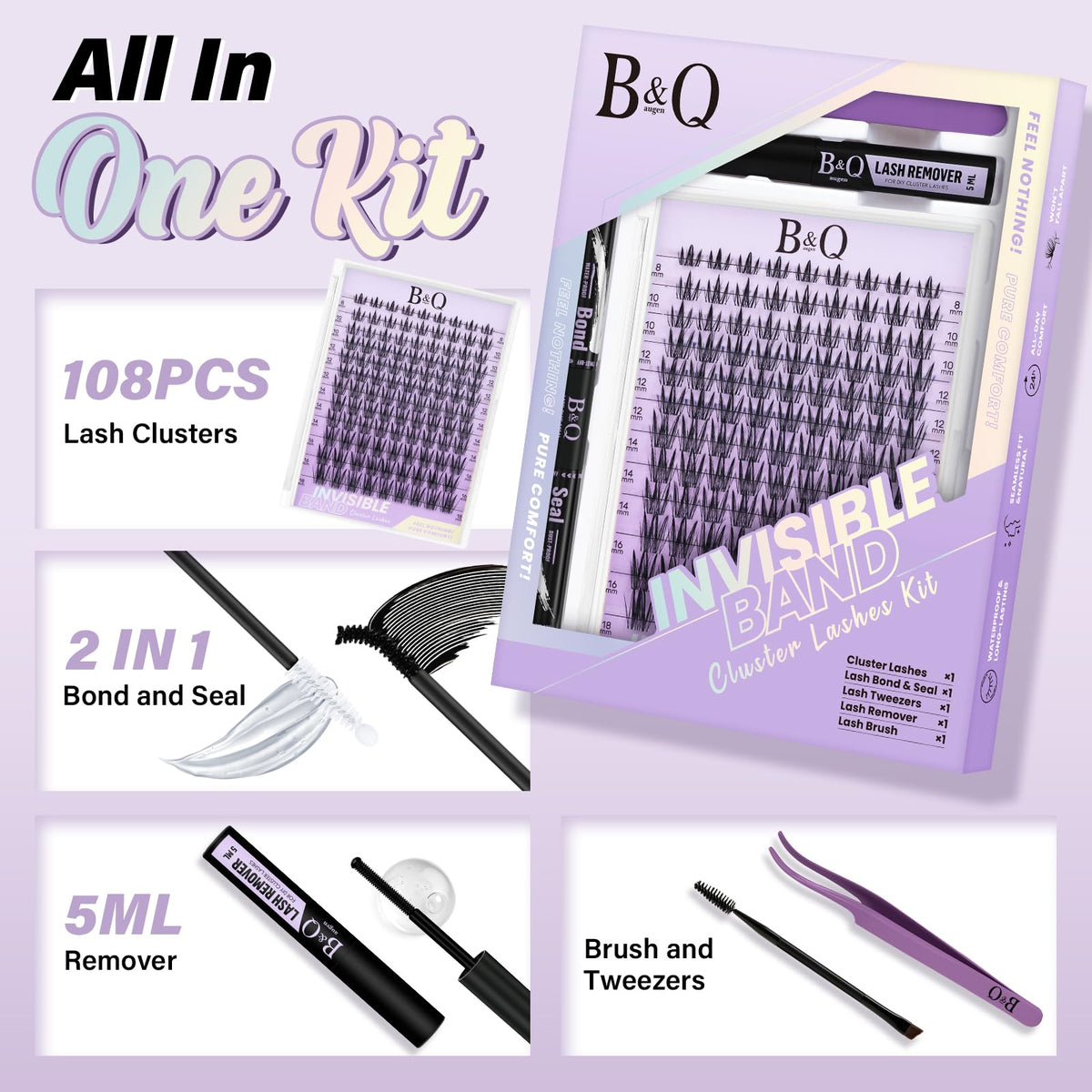B&Qaugen Bella Lash Clusters Kit packaging details