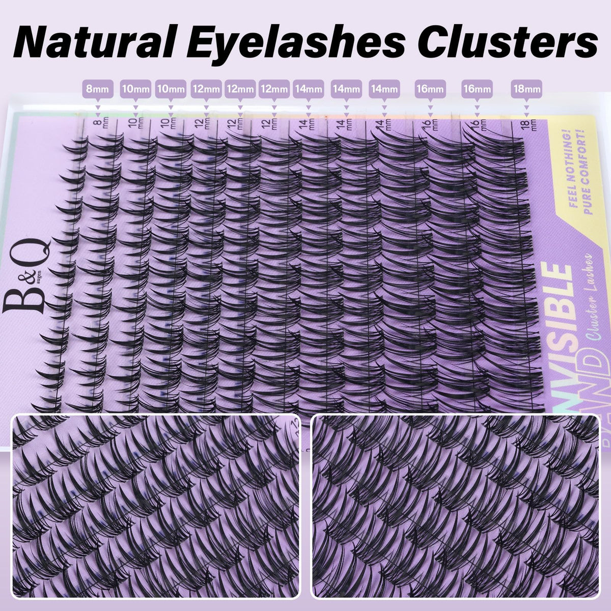 B&Qaugen Bella Lash Clusters Kit showing different lash styles