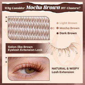 B&Qaugen Brown Lash Clusters Kit displayed with natural makeup look