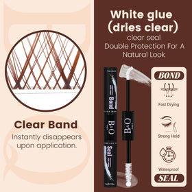 B&Qaugen Brown Lash Clusters Kit packaging with dimensions