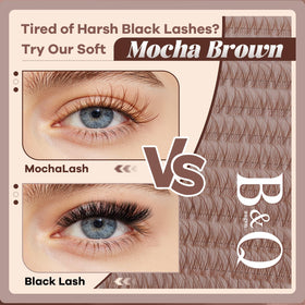 B&Qaugen Brown Lash Clusters Kit showing application tools