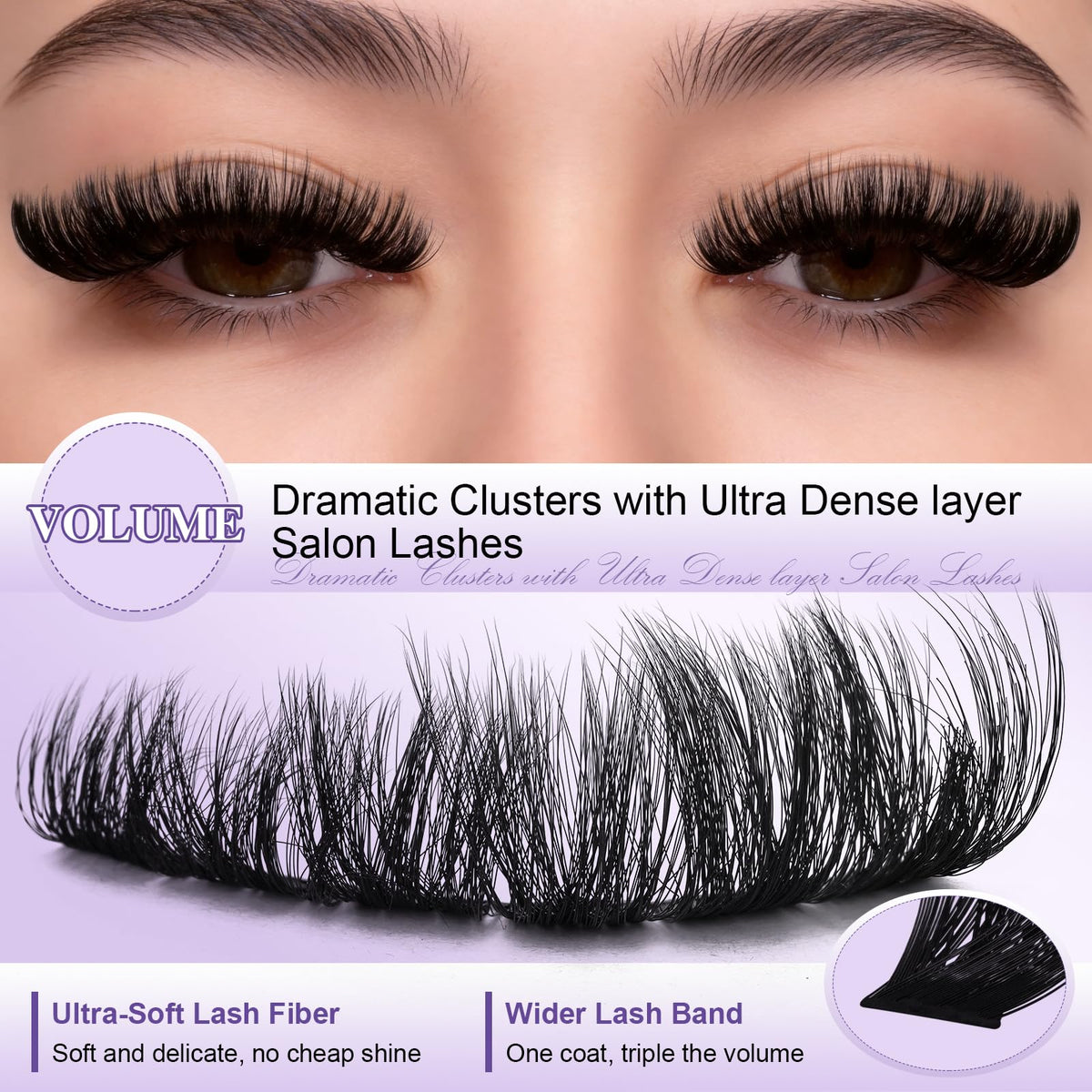 B&Qaugen D Curl lash clusters in various lengths