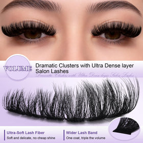 B&Qaugen D Curl lash clusters in various lengths
