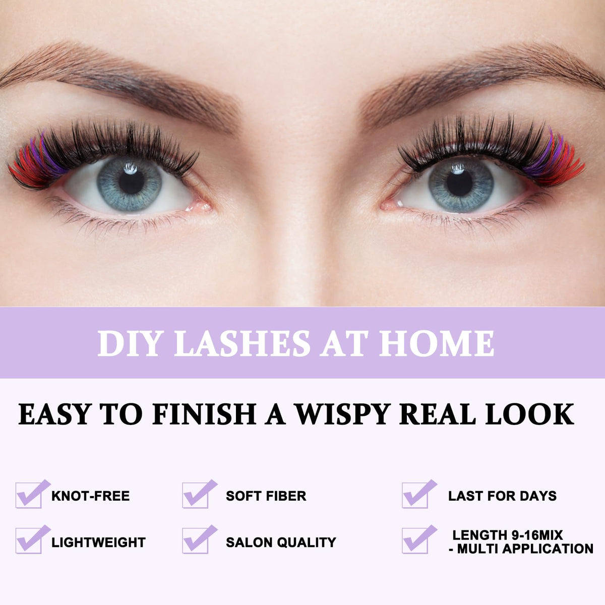 B&Qaugen false eyelashes in vibrant colors display
