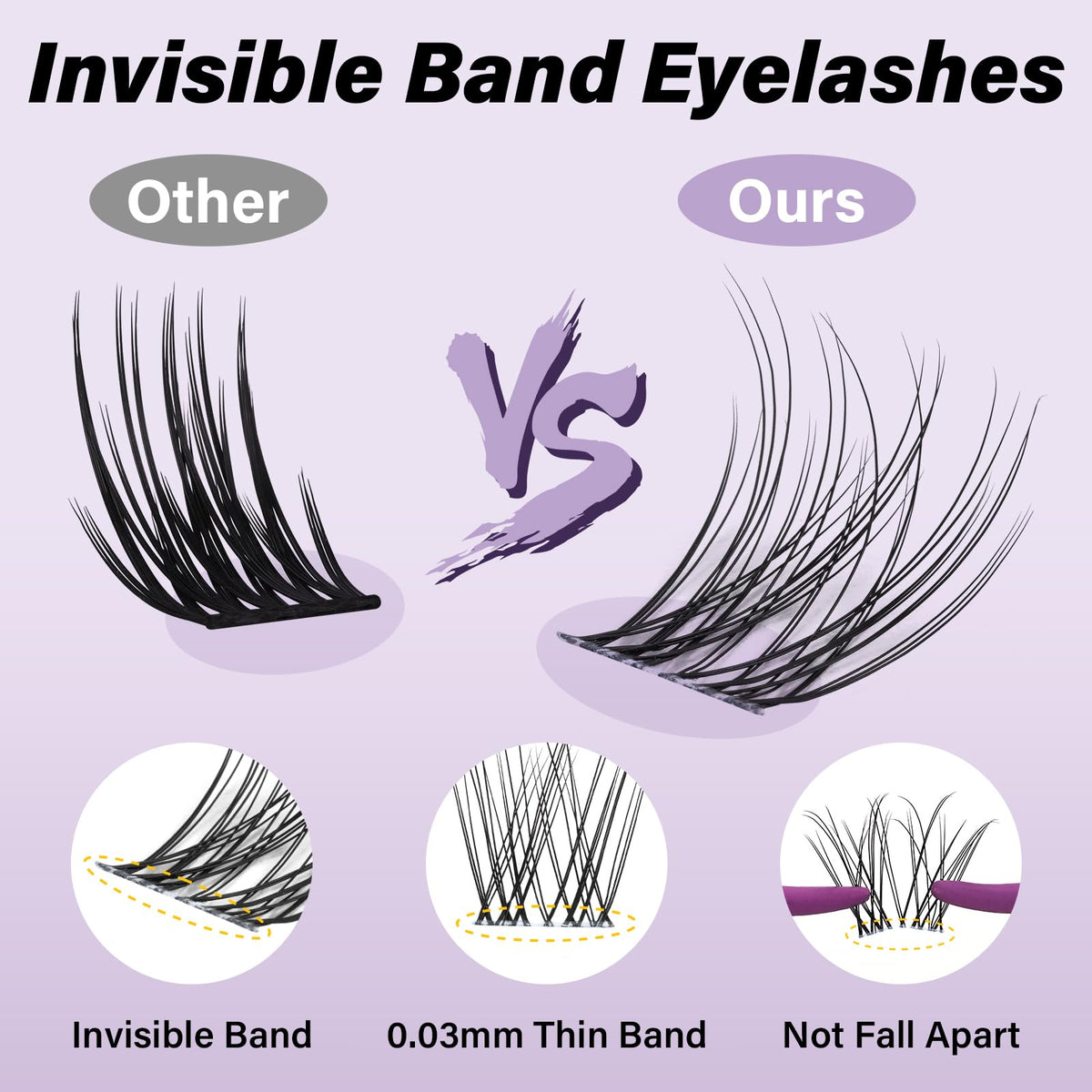 B&Qaugen Flora Eyelash Clusters close-up of C-curl design