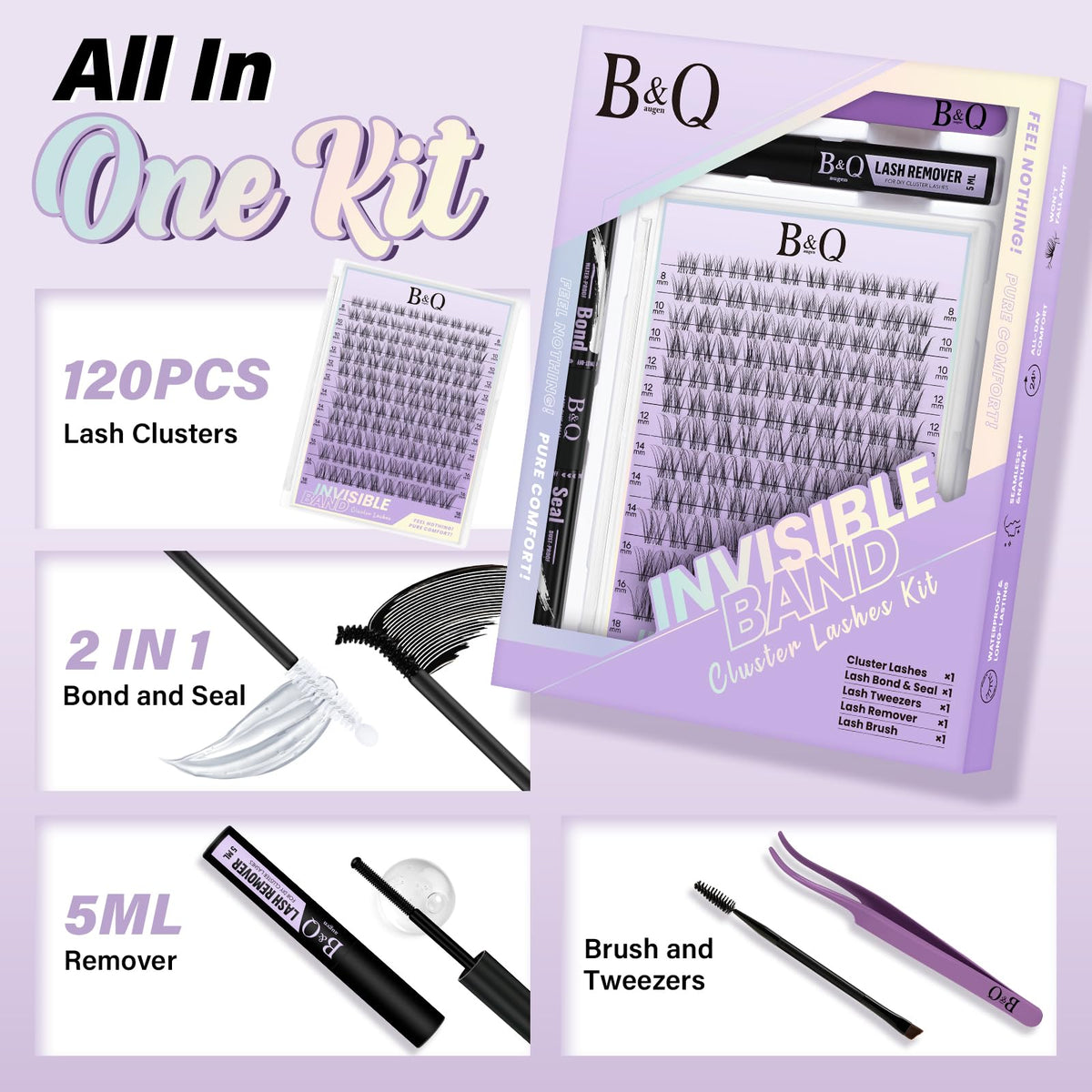 B&Qaugen Flora Eyelash Clusters showing realistic lash texture