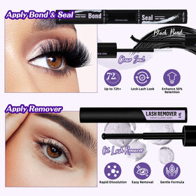 B&Qaugen Fluffy Lash Clusters Kit 70D+90D lashes on model