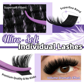 B&Qaugen Fluffy Lash Clusters Kit contents including lash bond and seal
