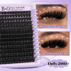 B&Qaugen Fluffy Lash Clusters Kit double-ended brush
