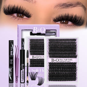 B&Qaugen Fluffy Lash Clusters Kit front view with packaging