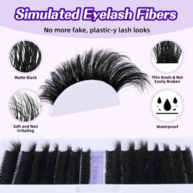 B&Qaugen Fluffy Lash Clusters Kit lashes displayed in various lengths