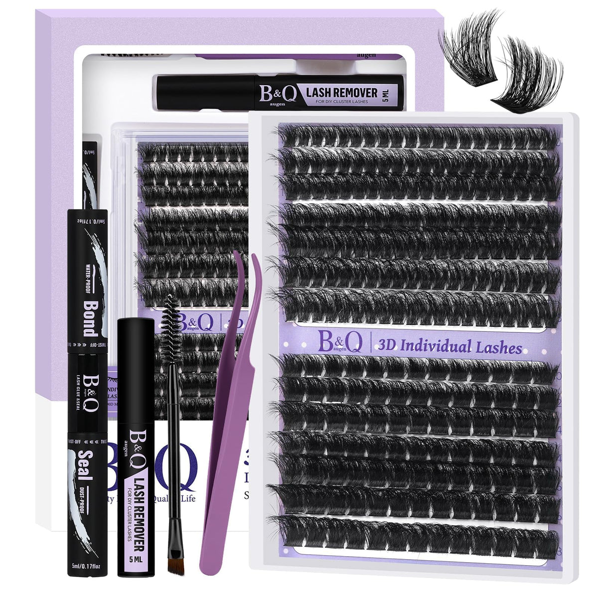 B&Qaugen Fluffy Lash Clusters Kit packaging front view