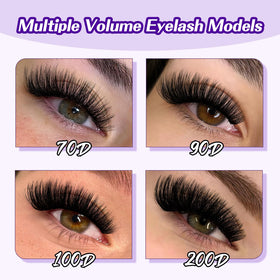 B&Qaugen Fluffy Lash Clusters Kit showing dramatic lash effect