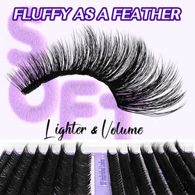 B&Qaugen Fluffy Lash Clusters Kit with lash bond and seal