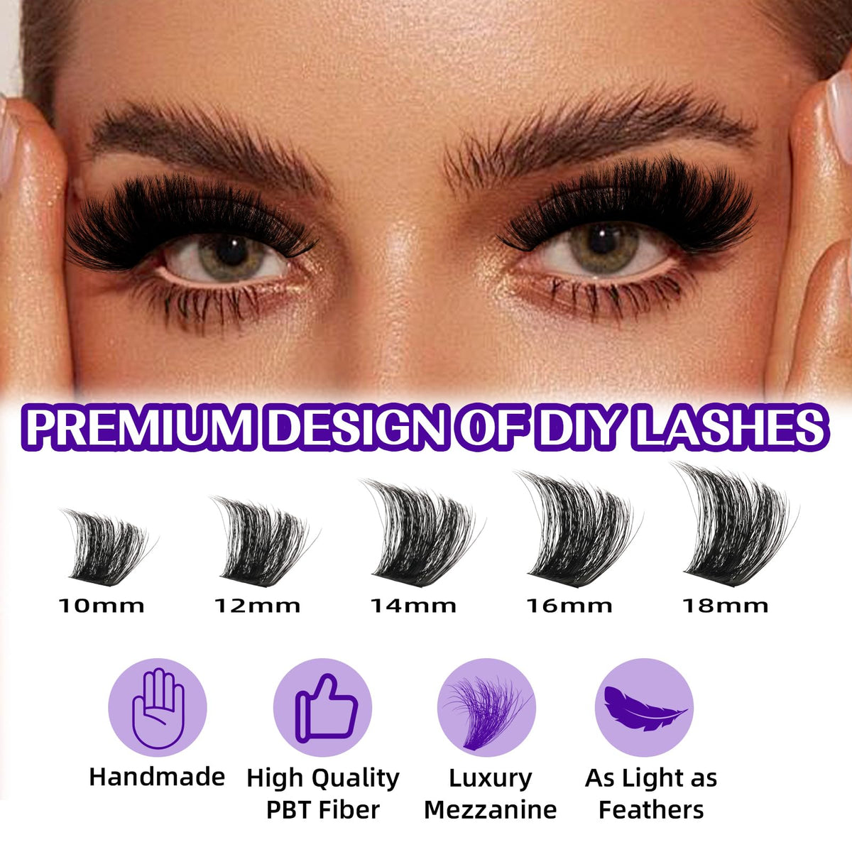 B&Qaugen Fluffy Lash Clusters Kit with tools laid out