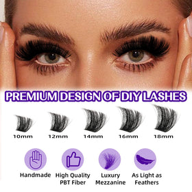 B&Qaugen Fluffy Lash Clusters Kit with tools laid out