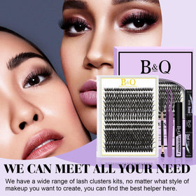 B&Qaugen lash clusters application with tweezers
