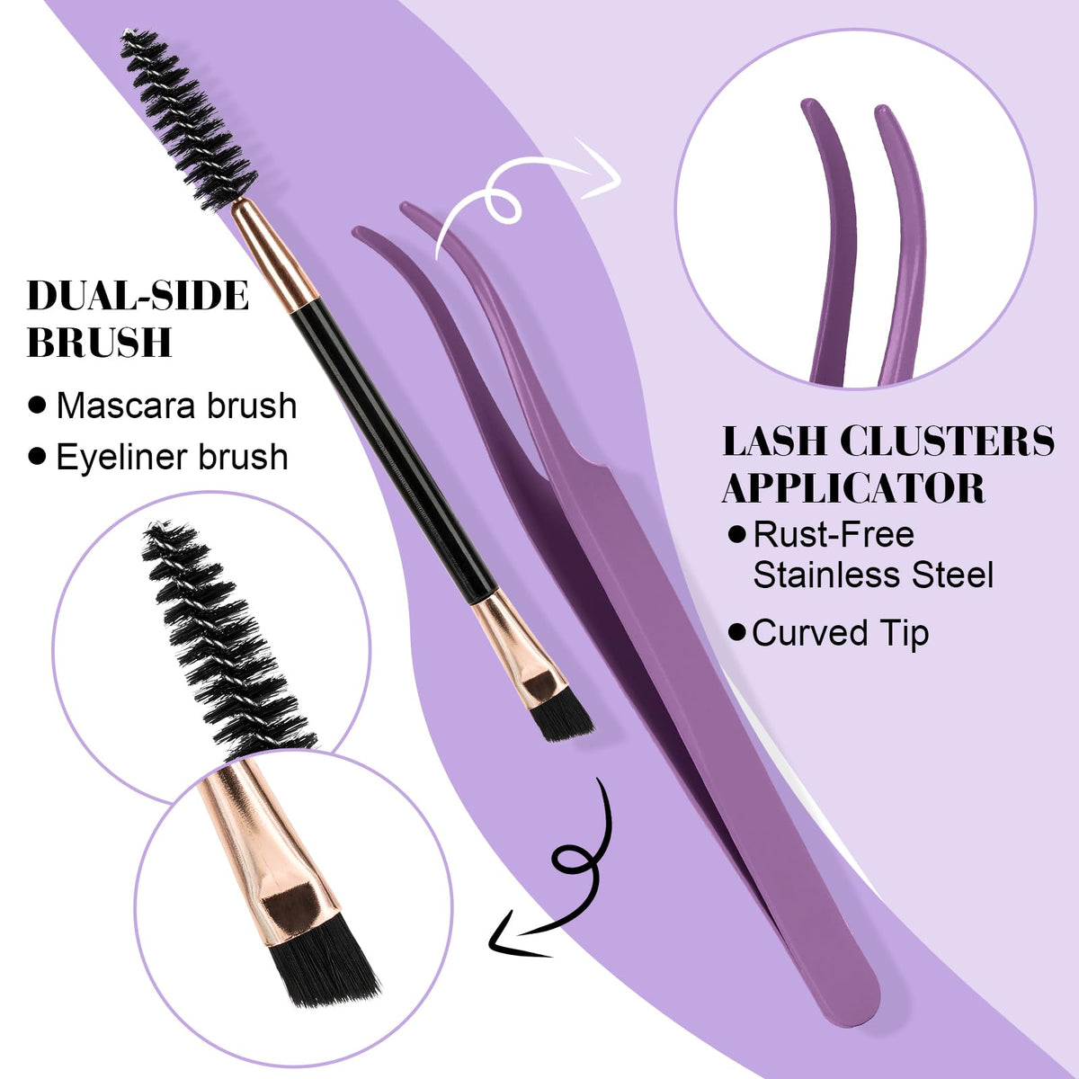 B&Qaugen Lash Clusters applied to model's eyes