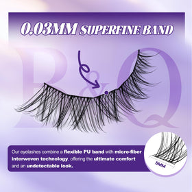 B&Qaugen lash clusters in use on model's eyes