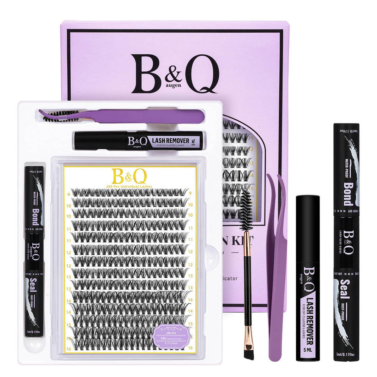 B&Qaugen Lash Clusters Kit 280PCS front view