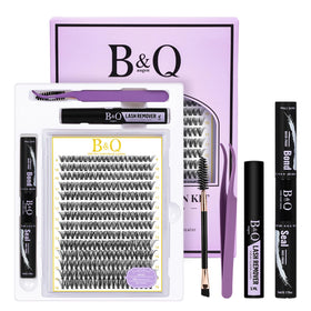 B&Qaugen Lash Clusters Kit 280PCS front view with clusters arranged