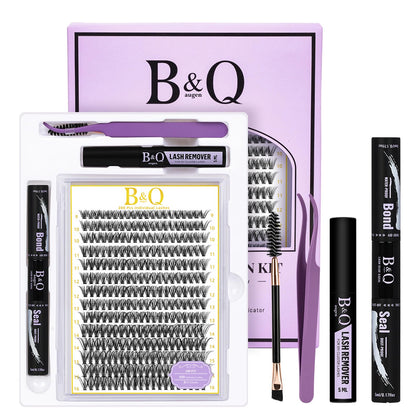 B&Qaugen Lash Clusters Kit 280PCS front view with clusters arranged