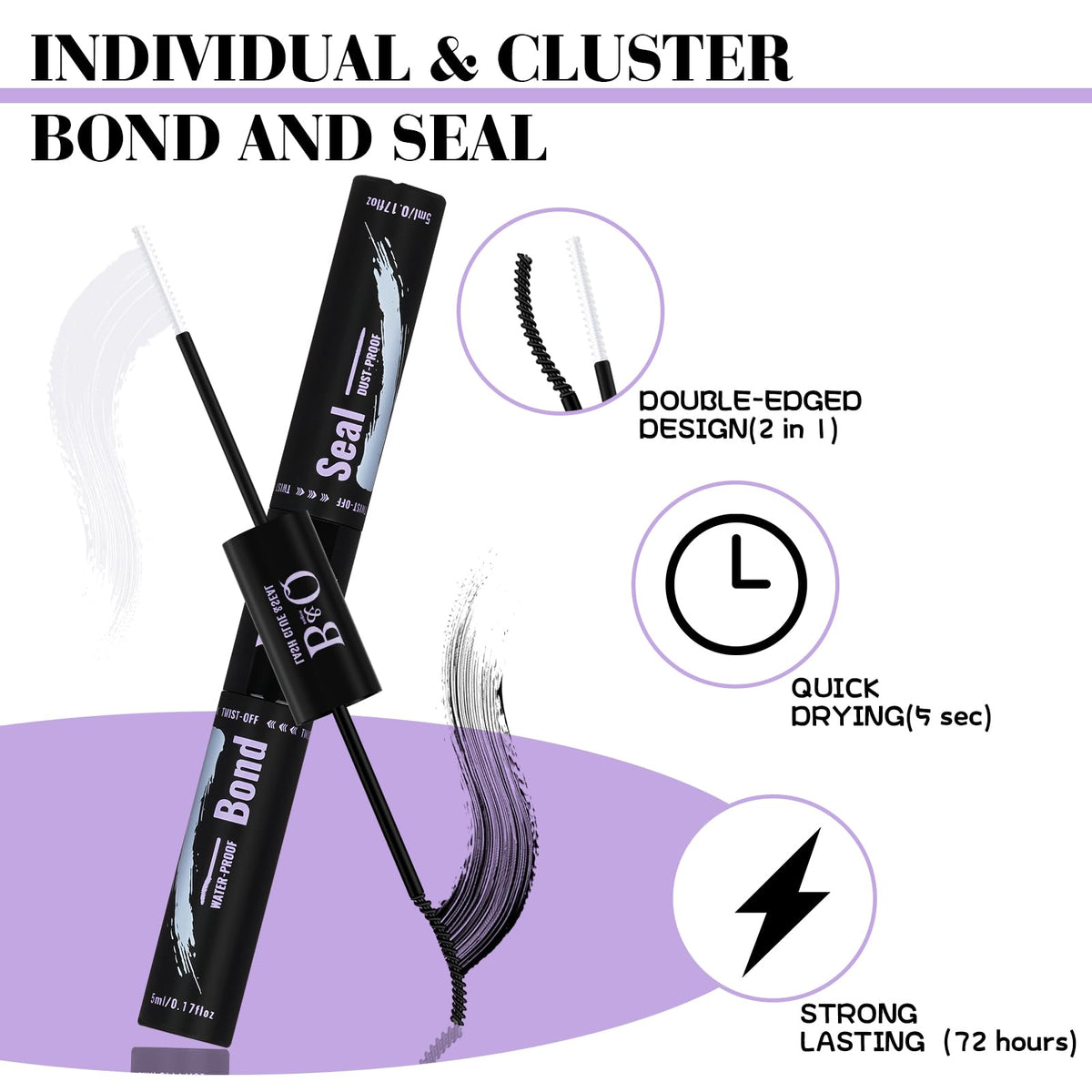 B&Qaugen Lash Clusters Kit 40D D 9-16 mixed lashes
