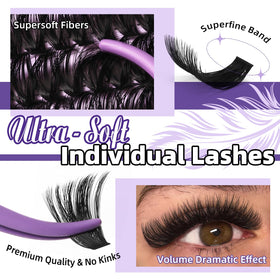 B&Qaugen Lash Clusters Kit contents including lash bond and seal
