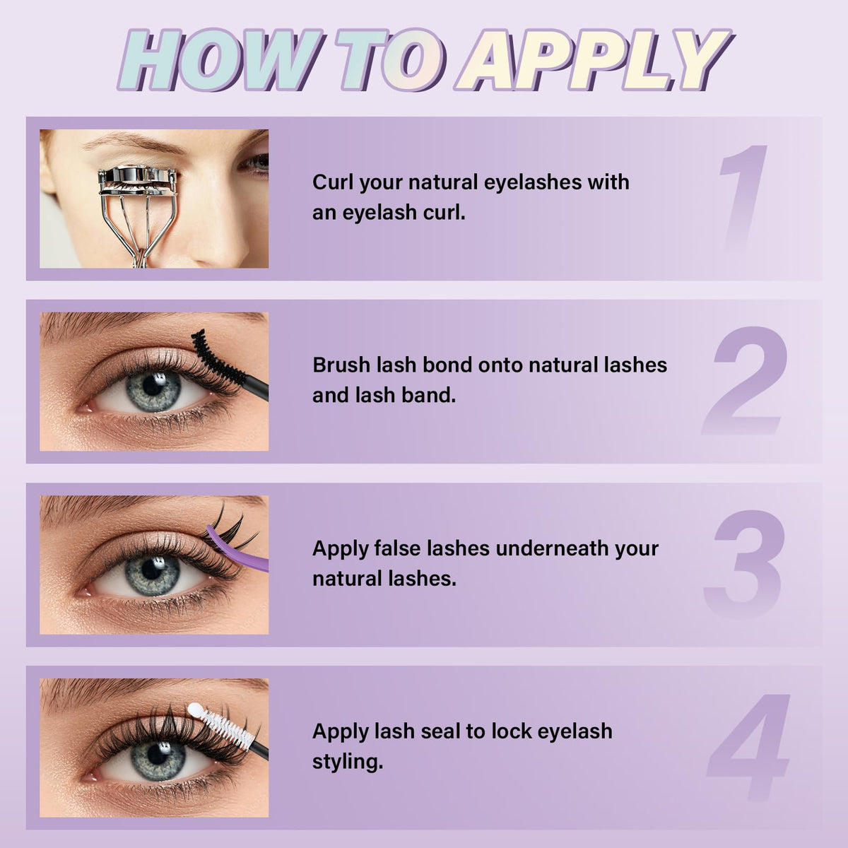 B&Qaugen lash clusters on model's eyes