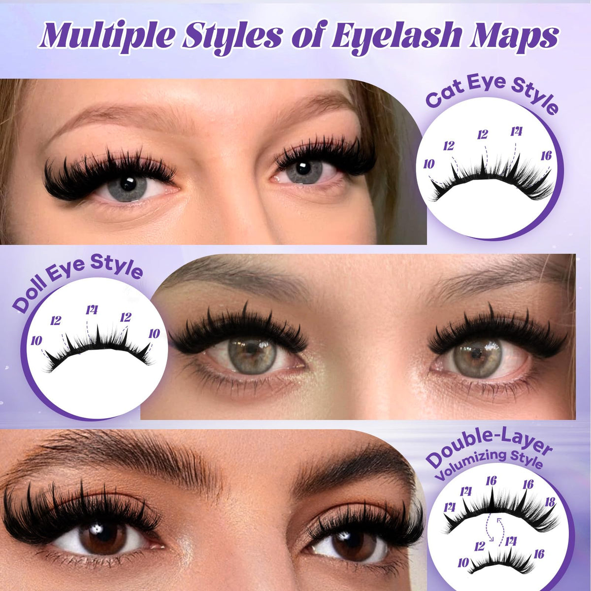 B&Qaugen Manga Lash Clusters applied on model's eyes