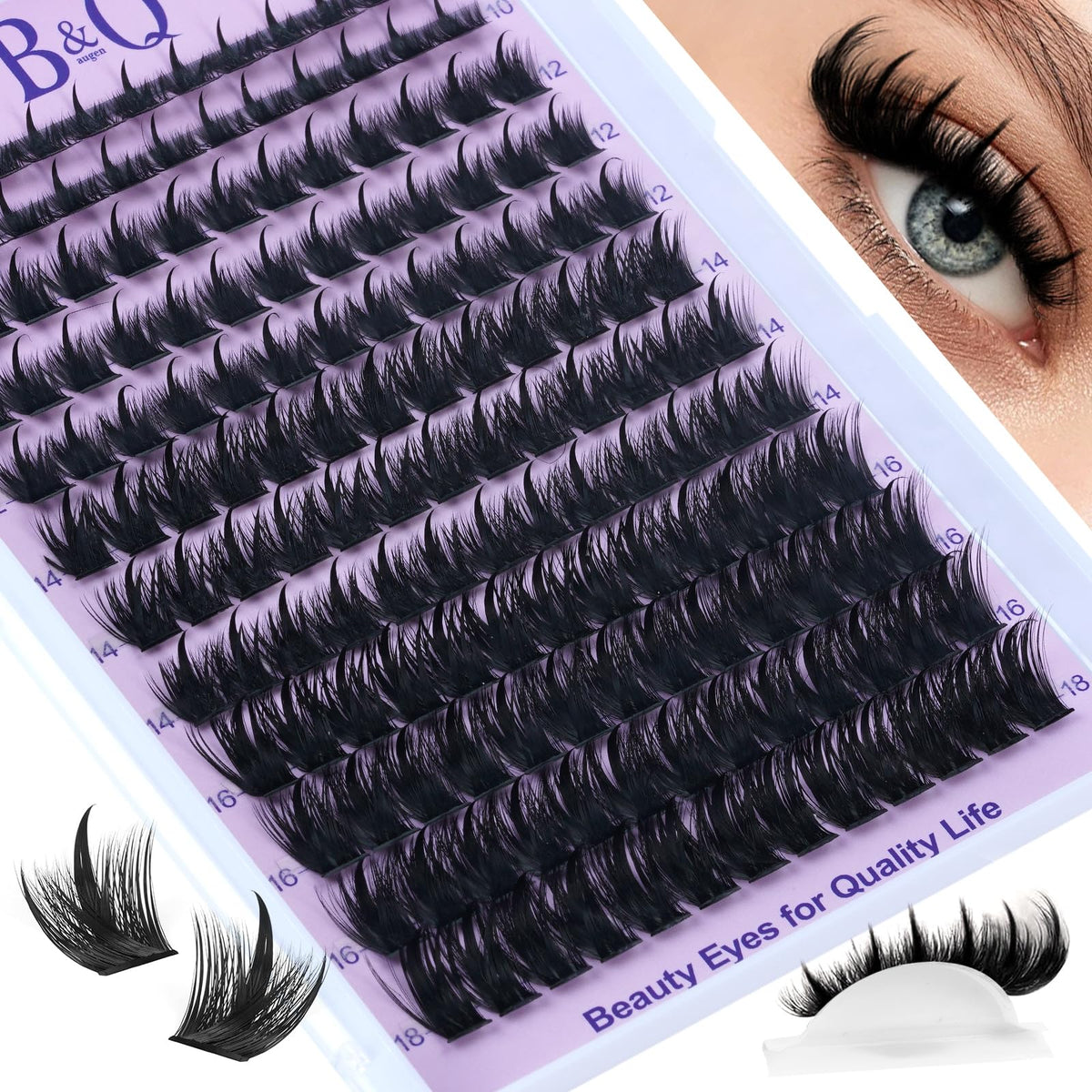 B&Qaugen Manga Lash Clusters front view with spiky design
