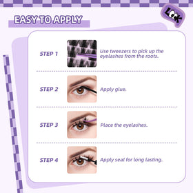 B&Qaugen Manga Lash Clusters Kit open view displaying lashes