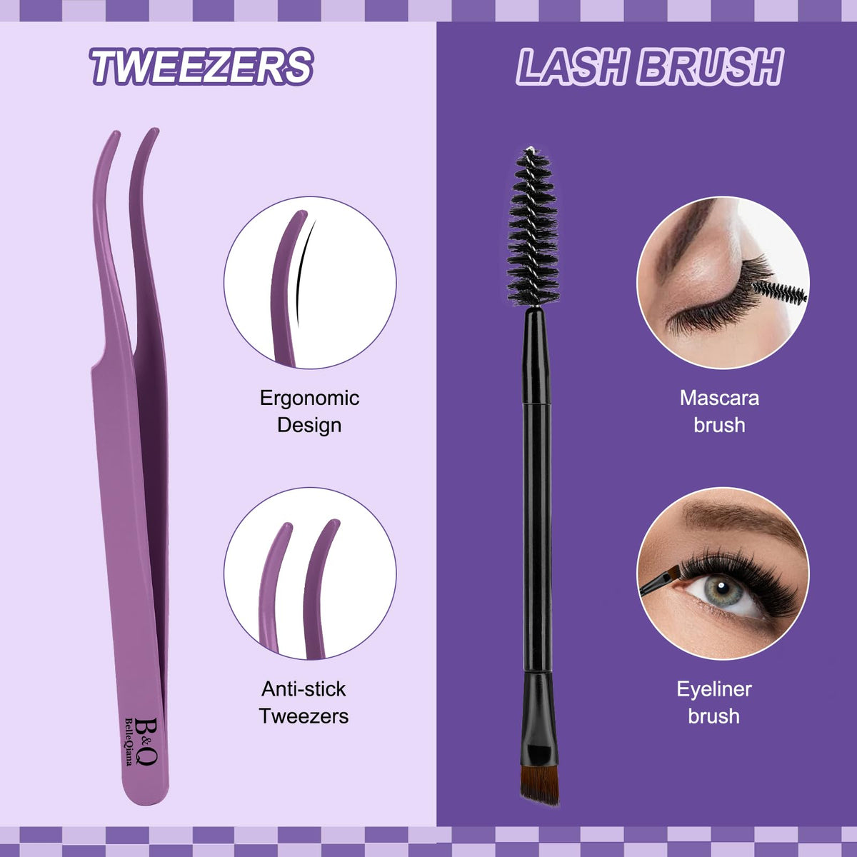 B&Qaugen Manga Lash Clusters Kit with tools laid out