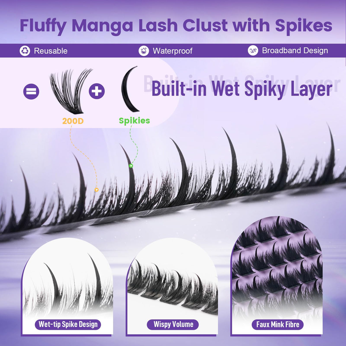 B&Qaugen Manga Lash Clusters packaging with detailed information