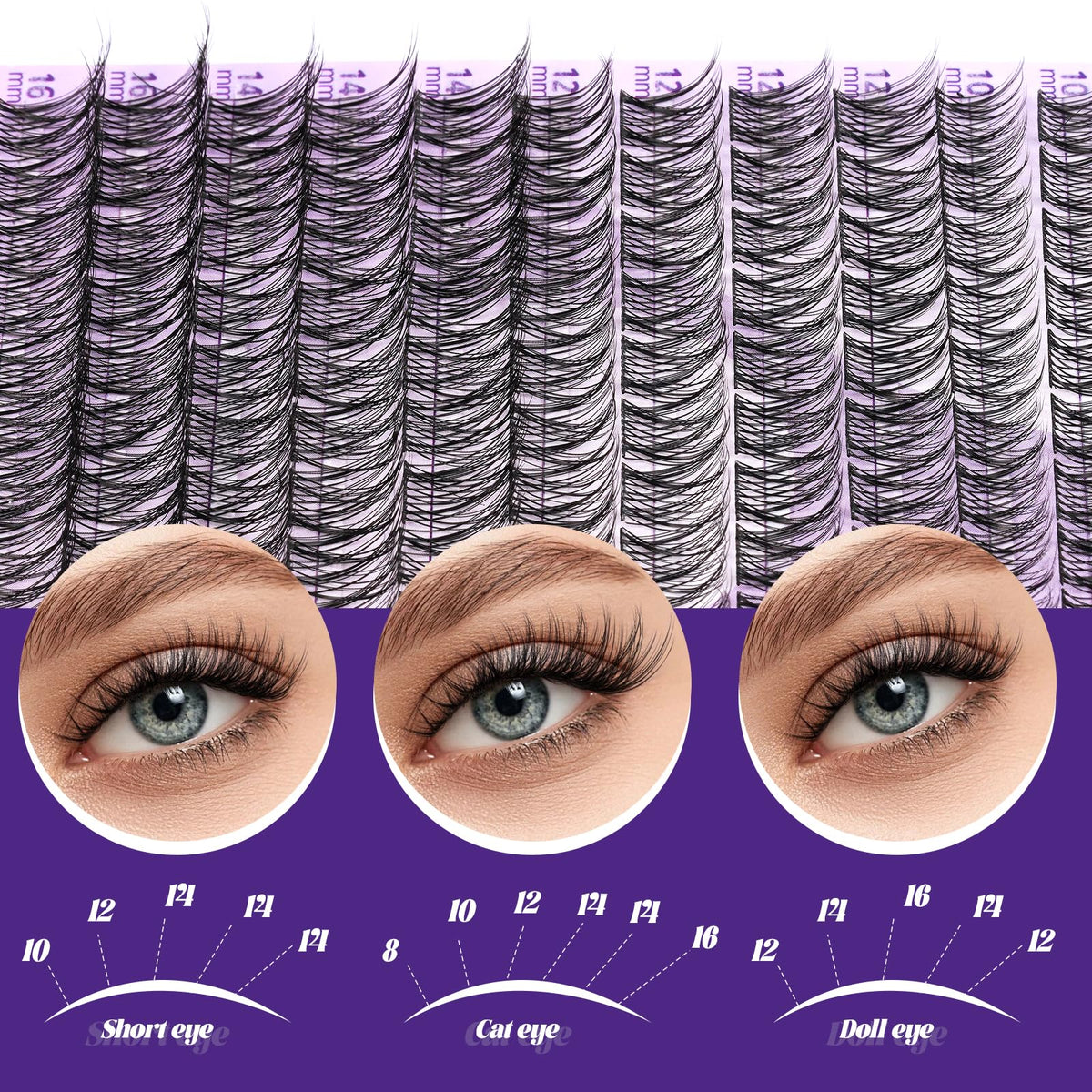 B&Qaugen Natural Lash Clusters with gentle remover