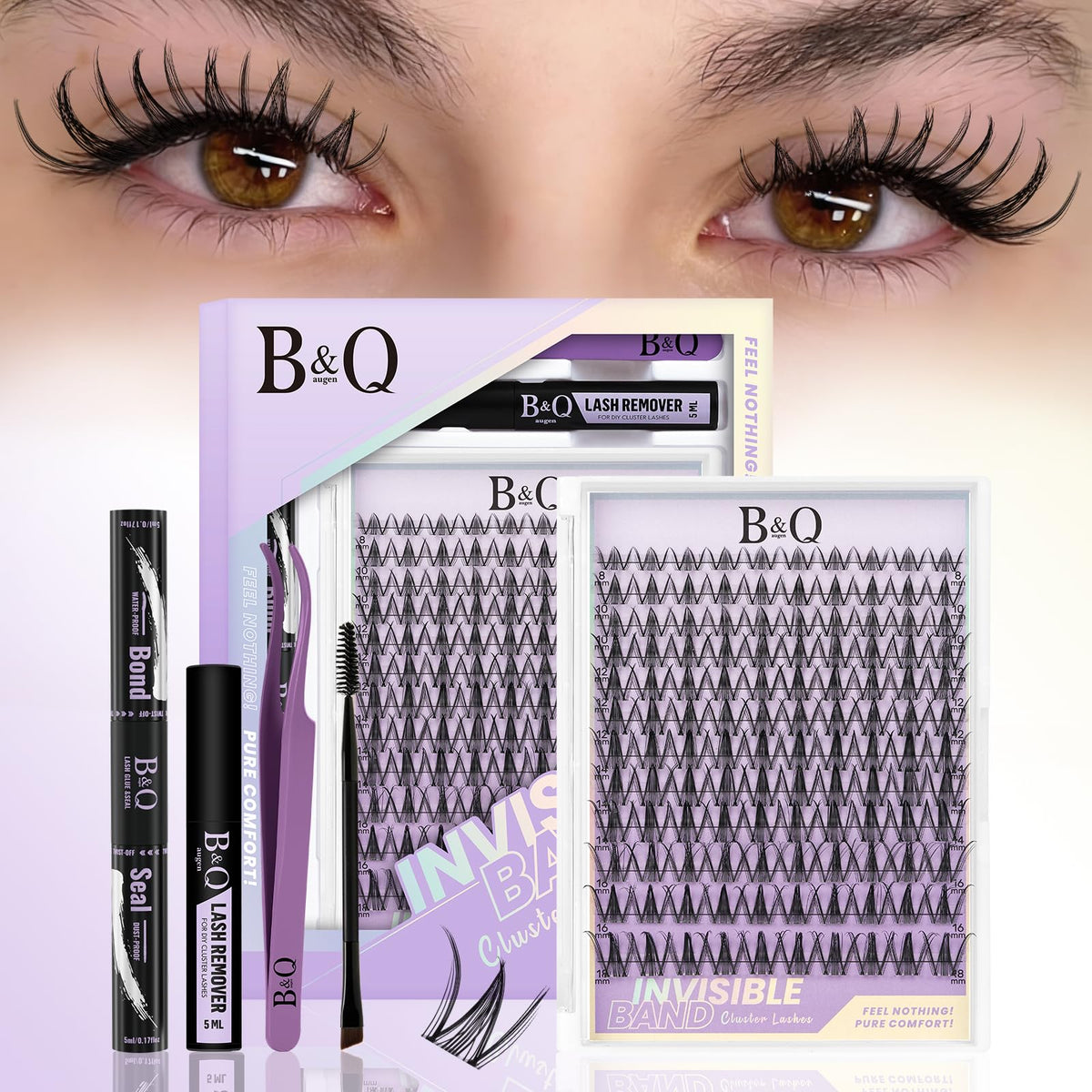 B&Qaugen Snow Lotus Lash Clusters Kit packaging front view