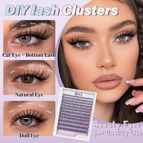 B&Qaugen Venus Eyelash Clusters Kit contents including lashes and tools