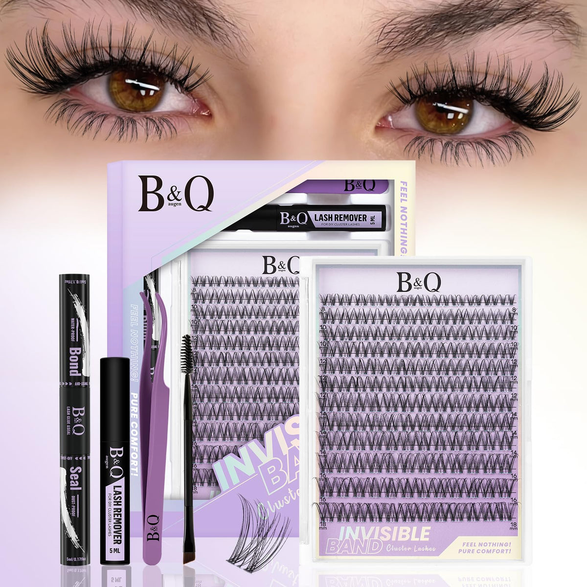 B&Qaugen Venus Eyelash Clusters Kit packaging front view