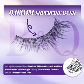 B&Qaugen Wispy Lash Clusters Kit individual lash clusters close-up
