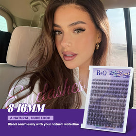 B&Qaugen Wispy Lash Clusters Kit side view with lash clusters