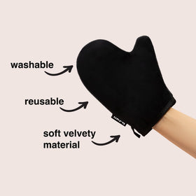 B.TAN body mitt with thumb placement for easy application
