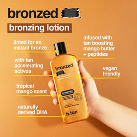 B.TAN Bronze Tanning Oil application on skin
