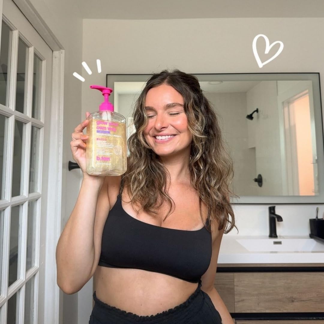 B.TAN Clear Gradual Self Tan Gel on a bathroom counter