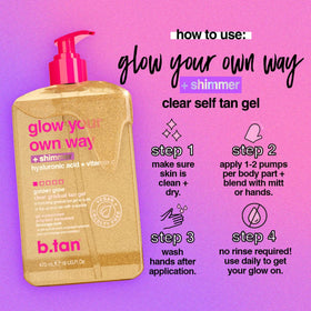 B.TAN Clear Gradual Self Tan Gel pump dispenser