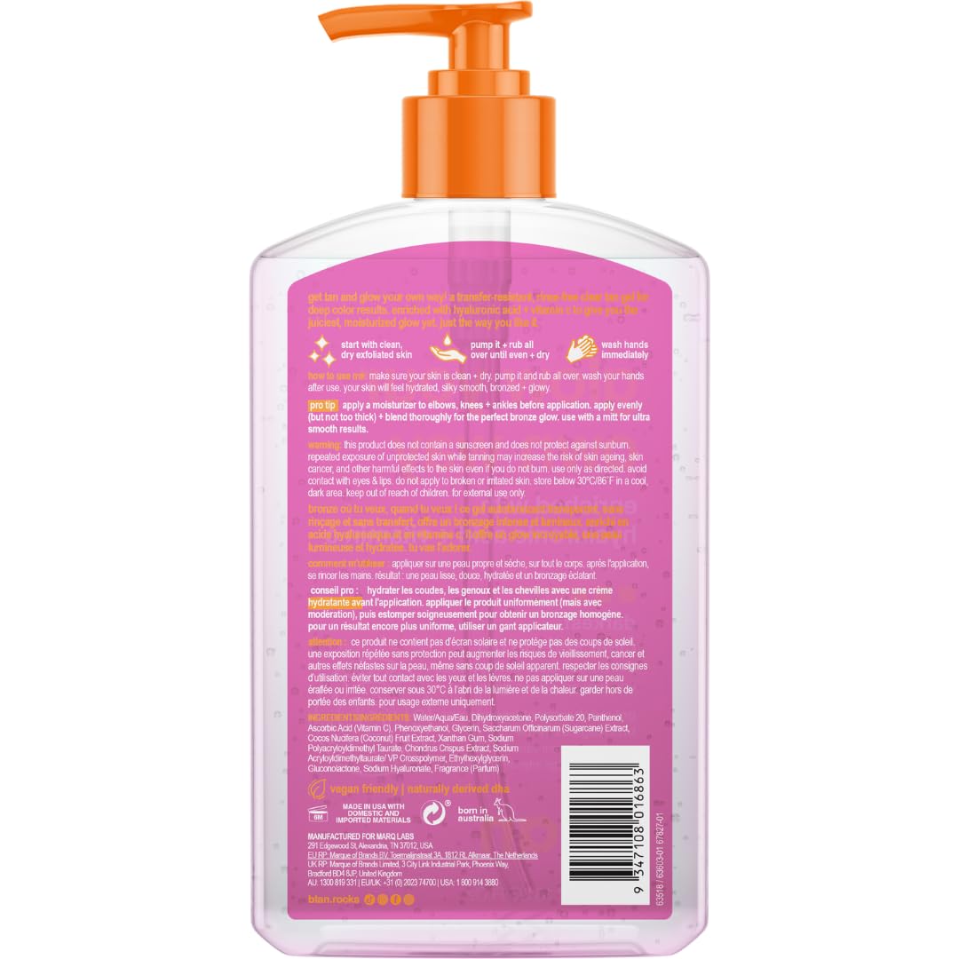 B.TAN Dark Clear Self Tanner Gel application on skin