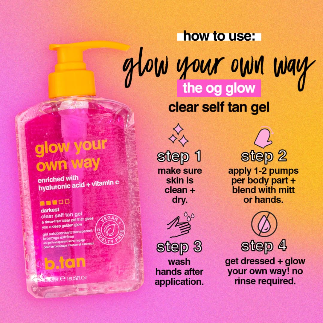 B.TAN Dark Clear Self Tanner Gel packaging details