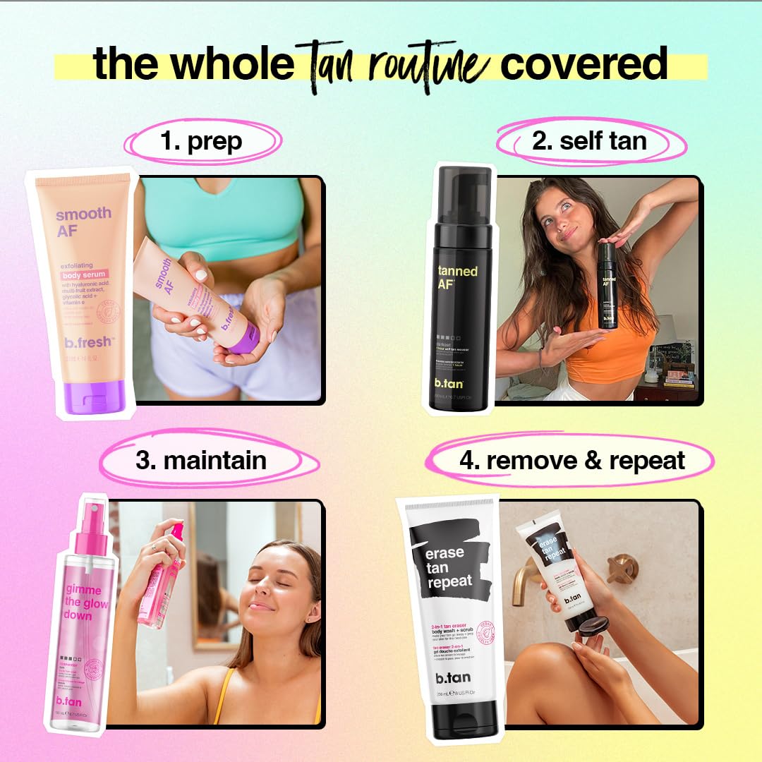 B.TAN Dark Self Tanner results on skin