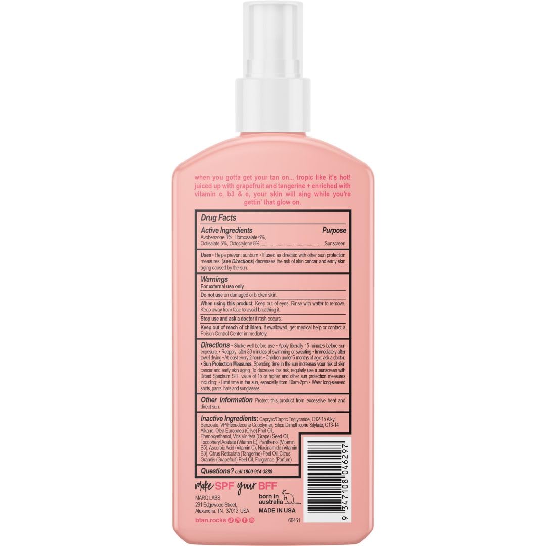 B.TAN Deep Tanning Oil Dry Spray bottle side view