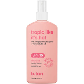 B.TAN Deep Tanning Oil Dry Spray front view with packaging
