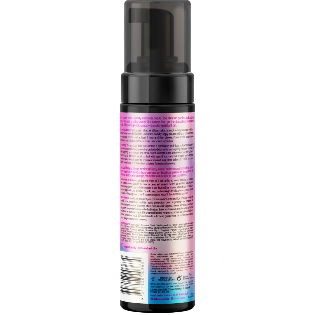 B.TAN Large Candy Scented Self Tanner Mousse 10.1 Fl Oz back view